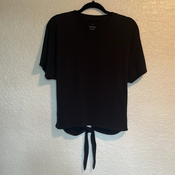 Everlane The Organic Cotton Tie Back Tee Black M - Picture 5 of 8